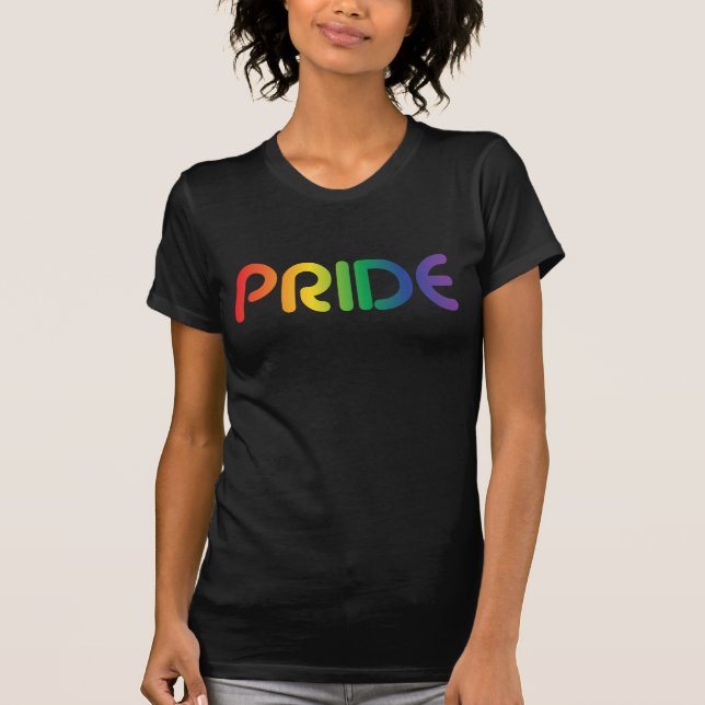 T-shirt texte arc-en-ciel gay pride (Devant)