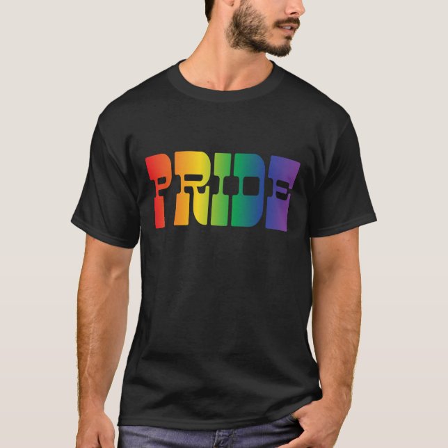 T-shirt texte arc-en-ciel gay pride (Devant)