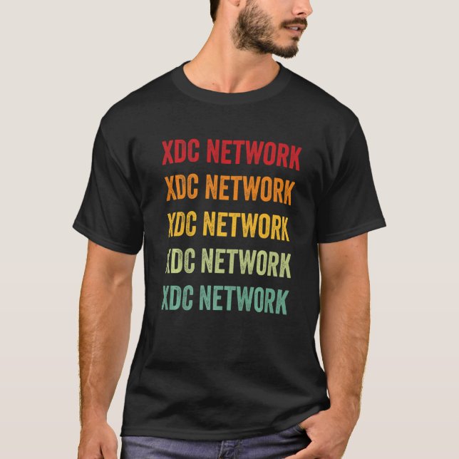 T-shirt Texte arc-en-ciel Xdc Network Crypto (Devant)