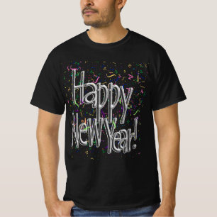 T-shirt Texte argent avec confettis - Bonne année
