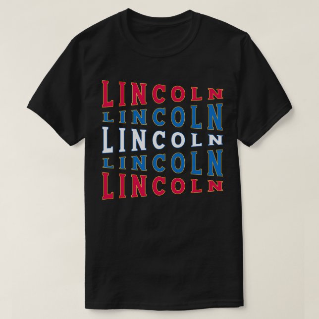 T-SHIRT TEXTE ART USA LINCOLN (Design devant)