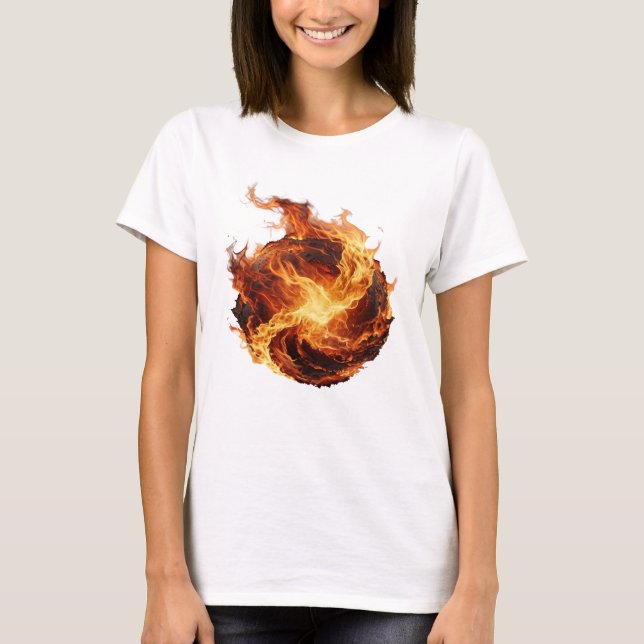 T-shirt Texte artistique 3D Clean Silver FIRE BALL (Devant)