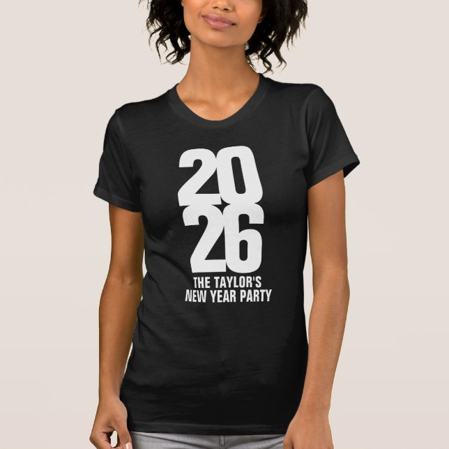 T-shirt Texte blanc 2024 nouvel an événement personnalisé (Devant)