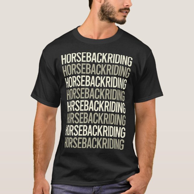 T-shirt Texte Blanc Équitation équitation équitation équit (Devant)