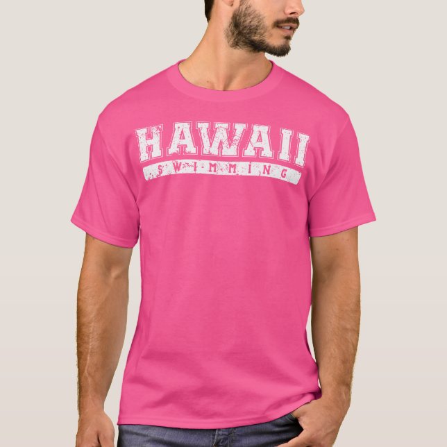 T-shirt Texte blanc Hawaii nage (Devant)