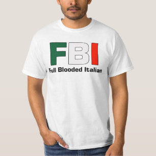 T-shirt Texte blanc italien intégral T de FBI Blooded
