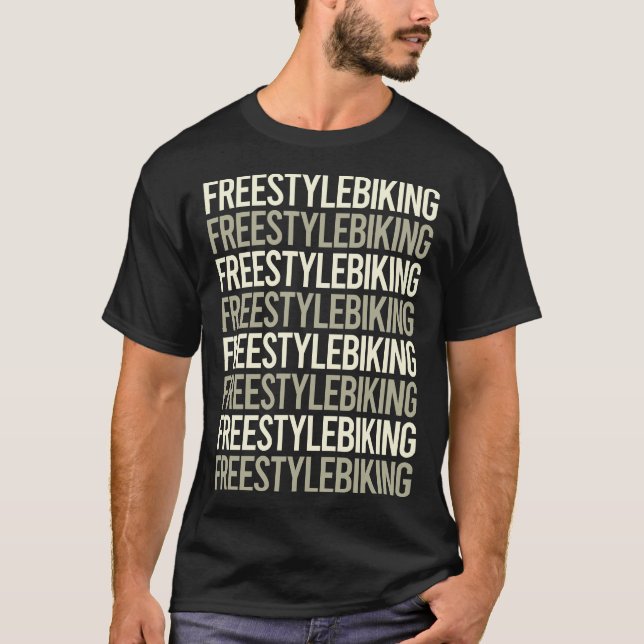 T-shirt Texte blanc Vélo libre Vélo libre (Devant)
