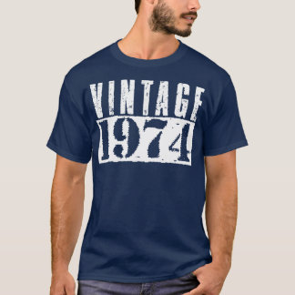T-shirt Texte blanc Vintage vintage 1974
