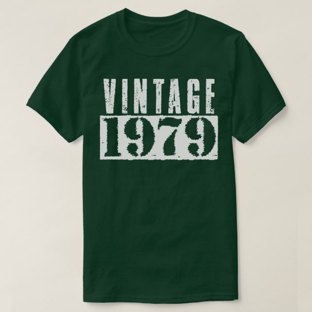 T-shirt Texte blanc Vintage vintage 1979 (Design devant)