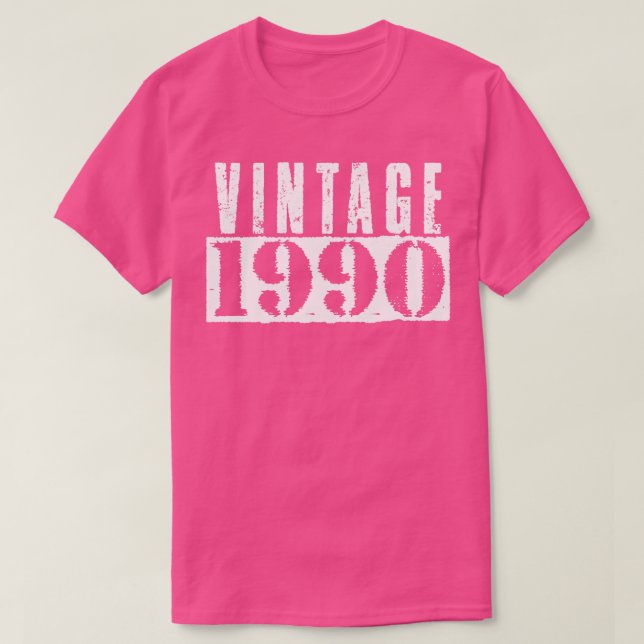 T-shirt Texte blanc Vintage vintage 1990 (Design devant)