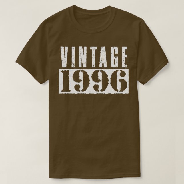 T-shirt Texte blanc Vintage vintage 1996 (Design devant)