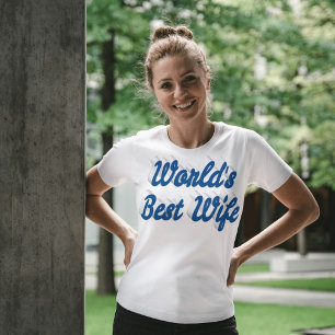 T-shirt Texte bleu de la mer de la meilleure femme