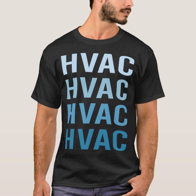 T-shirt Texte bleu HVAC (Devant)
