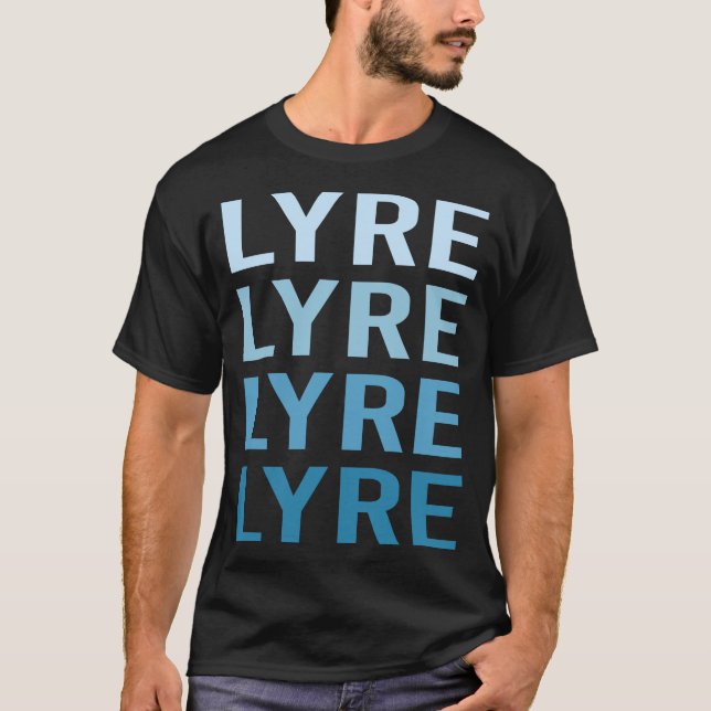 T-shirt Texte bleu Lyre (Devant)