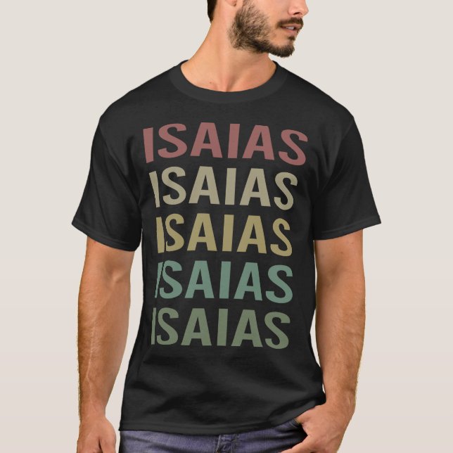 T-shirt Texte coloré Art - Isaias Nom (Devant)