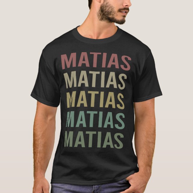 T-shirt Texte coloré Art - Matias Nom (Devant)