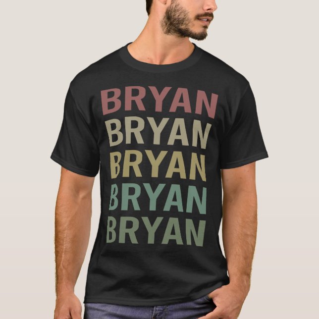 T-shirt Texte coloré Art - Nom Bryan (Devant)