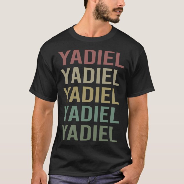 T-shirt Texte coloré Art - Nom de Yadiel (Devant)