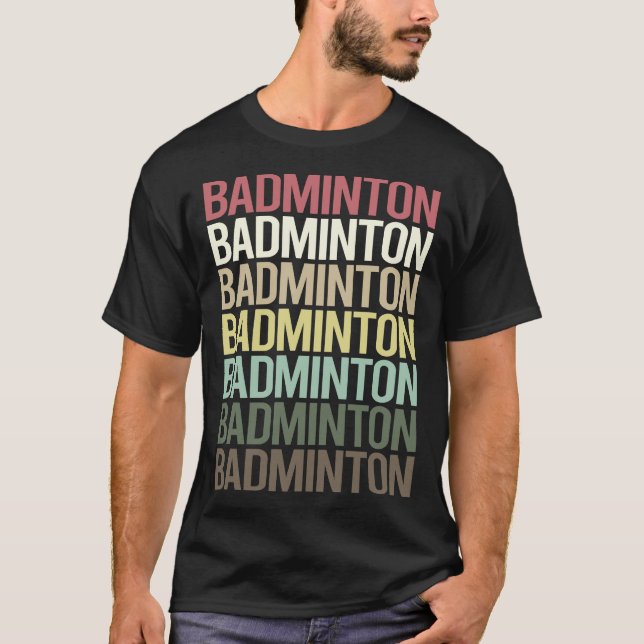 T-shirt Texte coloré Badminton (Devant)