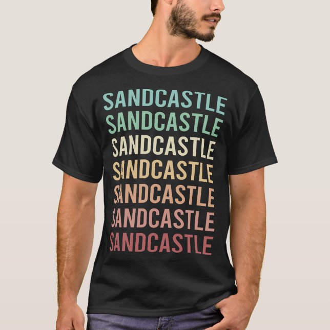 T-shirt Texte coloré Château de sable (Devant)