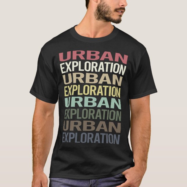 T-shirt Texte coloré Exploration urbaine (Devant)