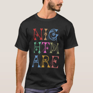T-shirt Texte coloré Halloween cauchemar