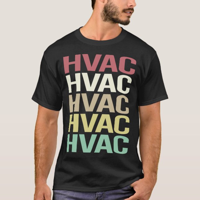 T-shirt Texte coloré HVAC (Devant)