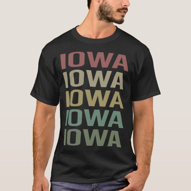 T-shirt Texte coloré Iowa (Devant)