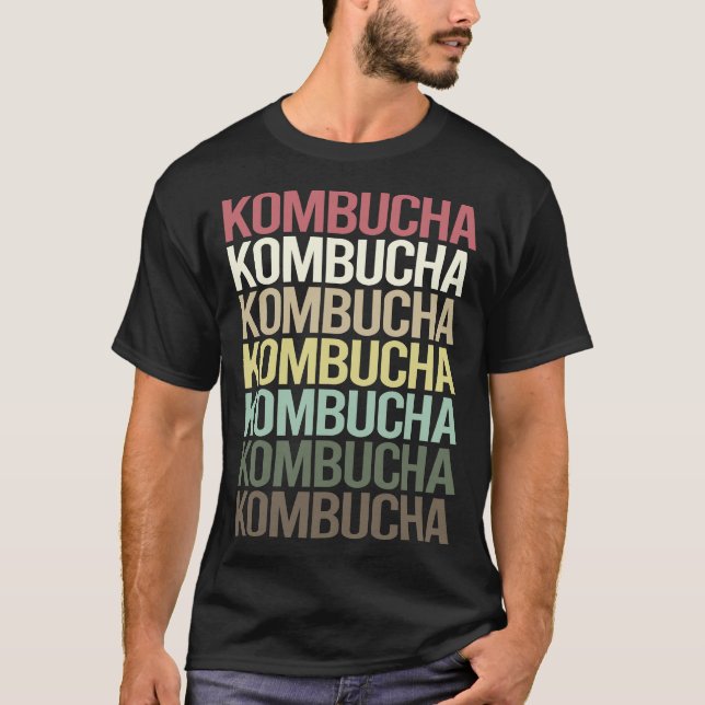 T-shirt Texte coloré Kombucha Booch (Devant)