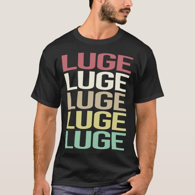 T-shirt Texte coloré Luge Luger (Devant)