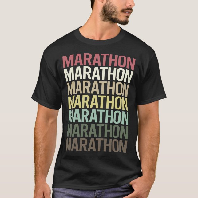 T-shirt Texte Coloré Marathon (Devant)
