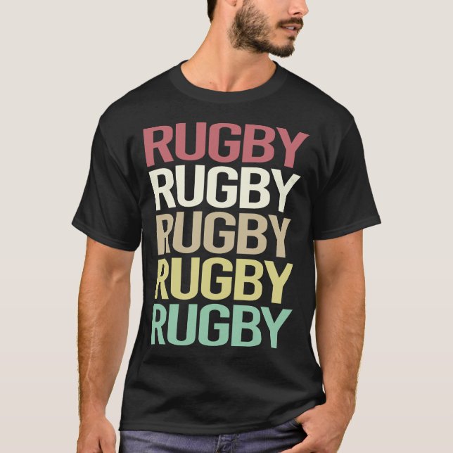 T-shirt Texte coloré Rugby (Devant)