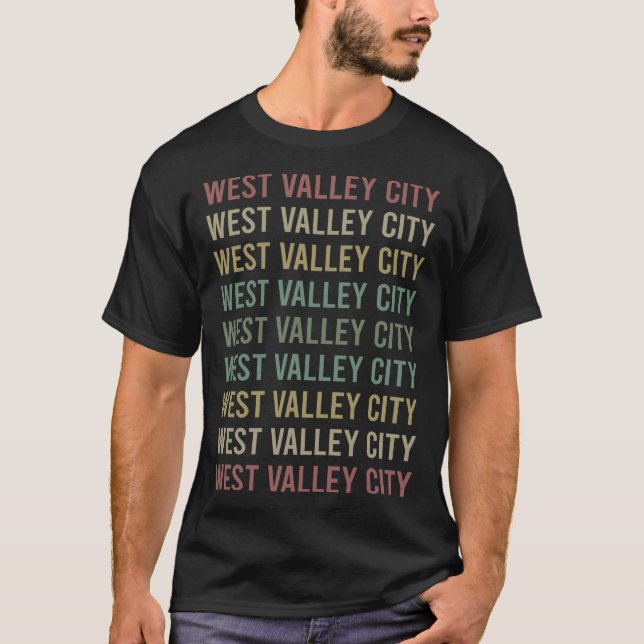 T-shirt Texte coloré West Valley City (Devant)