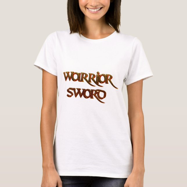 T-shirt Texte cool - Épée guerrière (Devant)