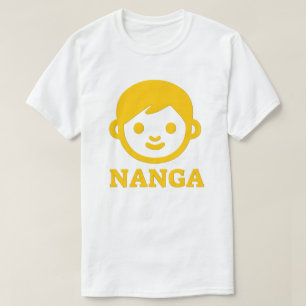 T-shirt Texte dans tasmanien : nanga et un visage jaune