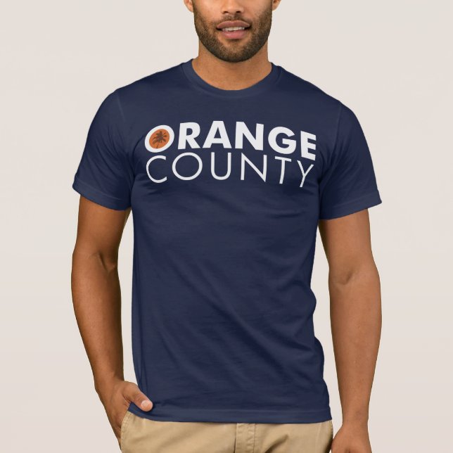 T-shirt Texte de blanc de Comté d'Orange (Devant)