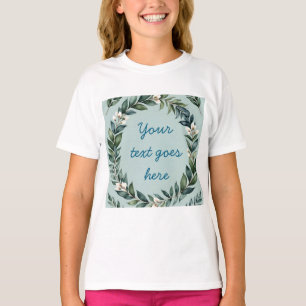T-shirt texte de couronne florale illustration aquarelle