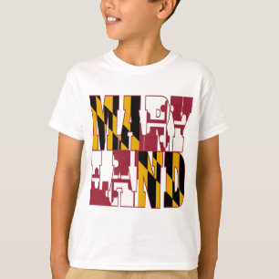 T-shirt Texte de drapeau d'état du Maryland