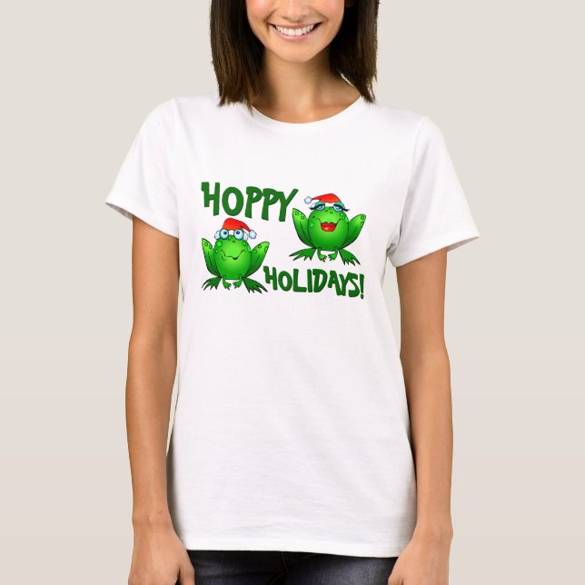 T-shirt Texte de houblon de vert de chemise de grenouilles (Devant)