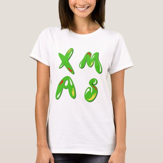 T-shirt Texte de la bulle de Noël (Devant)