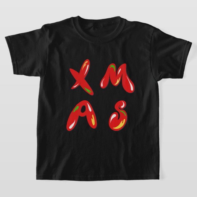 T-shirt Texte de la bulle de Noël (Poser)