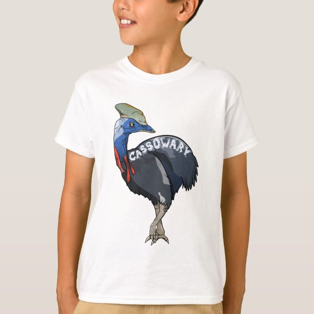 T-shirt texte de la dent de couleur cassowary (Devant)
