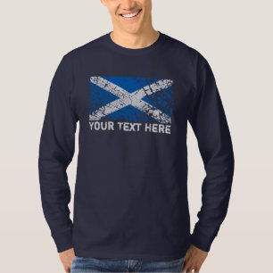 T-shirt Texte de l'Ecosse + Drapeau écossais grunge