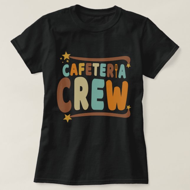 T-shirt Texte de l'équipe de cafétéria Super Rétro (Design devant)