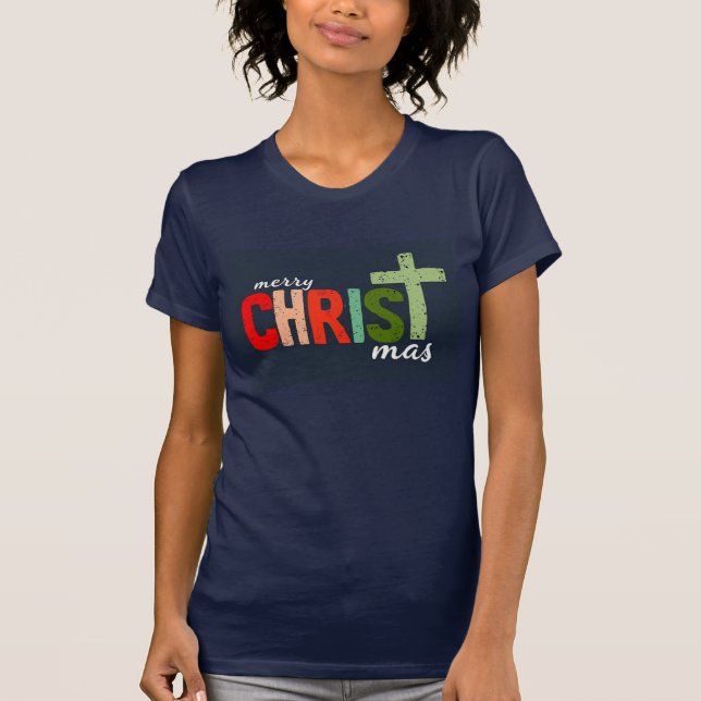 T-shirt Texte de Noël Joyeux Christ mas Christian (Devant)