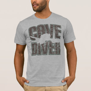 T-shirt texte de plongeur de caverne affligé