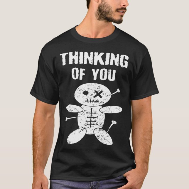 T-shirt texte de poupée vaudou (Devant)