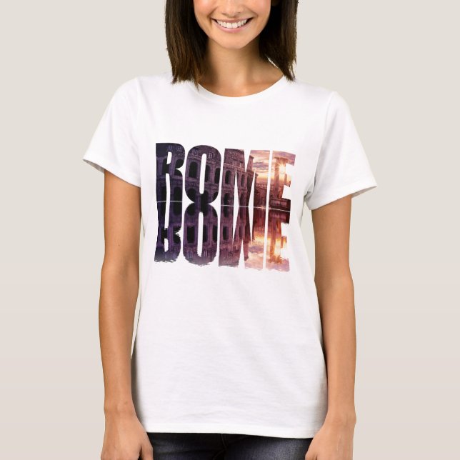T-shirt Texte de Rome avec souvenir du Colisée (Devant)