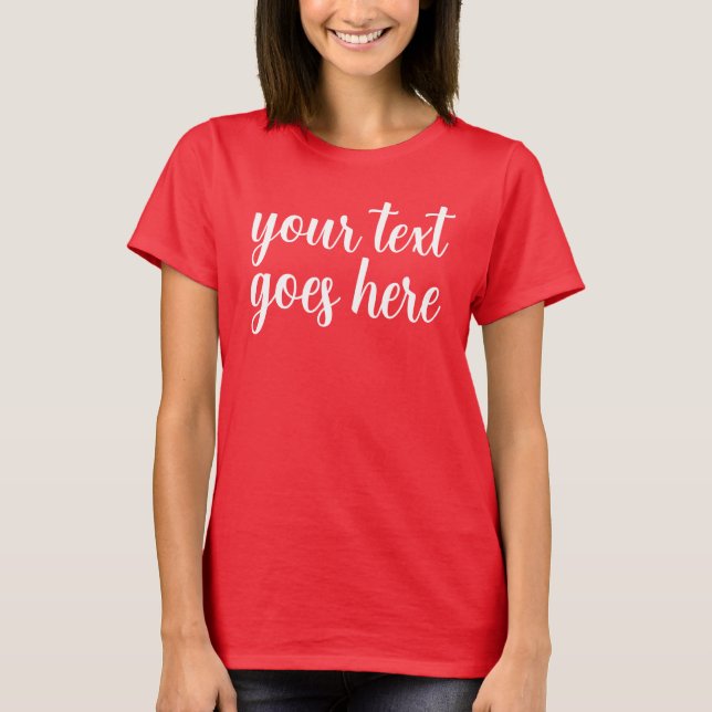 T-shirt Texte de script Noms de modèle personnalisé en rou (Devant)