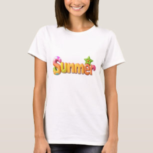 T-shirt Texte d'été coloré avec étoile